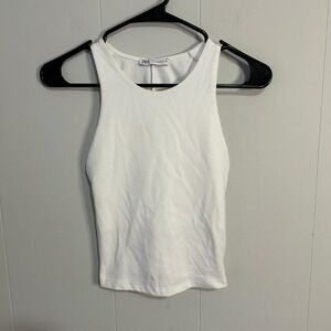 white Zara Basic Tank Top Size S
